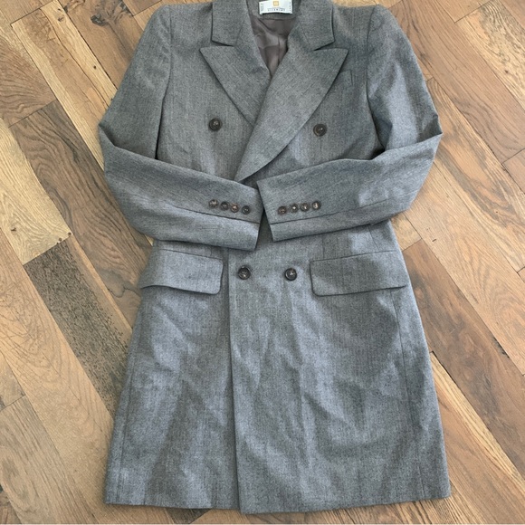Givenchy Couture Paris Grey Double Breasted Hourglass Wool Blazer Jacket Size S - Picture 5 of 14